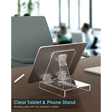 Adjustable Acrylic Tablet Stand for iPad and Devices Up to 13 Inches