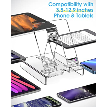 Adjustable Acrylic Tablet Stand for iPad and Devices Up to 13 Inches