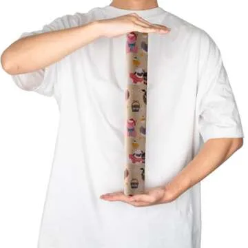 RUSPEPA Kraft Christmas Wrapping Paper Roll - Mini Roll - Christmas Animals Design for Holiday Gift Wrap - 17 Inches X 32.8 Feet