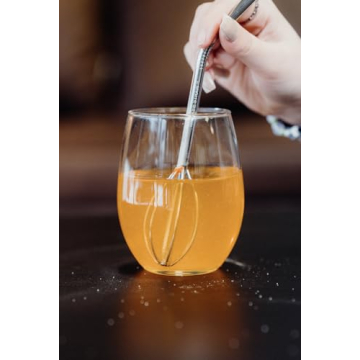 Whiskee Straw 16oz Stainless Steel Mixer Straw with Whisk