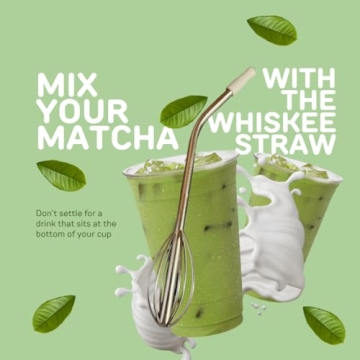 Whiskee Straw 16oz Stainless Steel Mixer Straw with Whisk