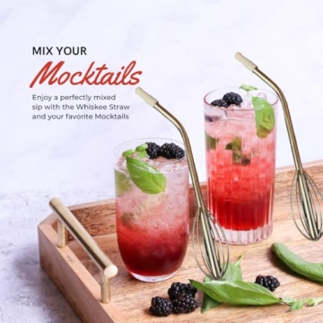 Whiskee Straw 16oz Stainless Steel Mixer Straw with Whisk