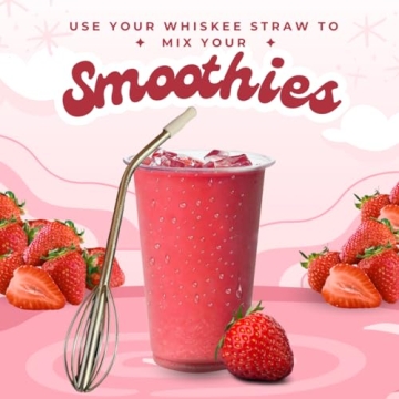 Whiskee Straw 16oz Stainless Steel Mixer Straw with Whisk