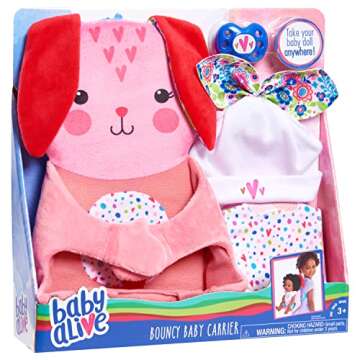 Baby Alive Soft Baby Carrier for Baby Dolls, Doll Not Included, Fits Most 12" - 14" Dolls, Kids Toys for Ages 3 Up by Just Play