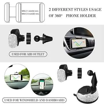 Tallew Bling Car Accessories Set for Women, 20 Pcs