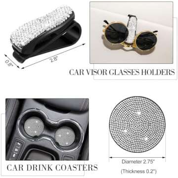 Tallew Bling Car Accessories Set for Women, 20 Pcs