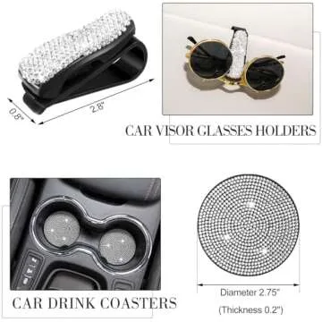 Tallew Bling Car Accessories Set for Women, 20 Pcs