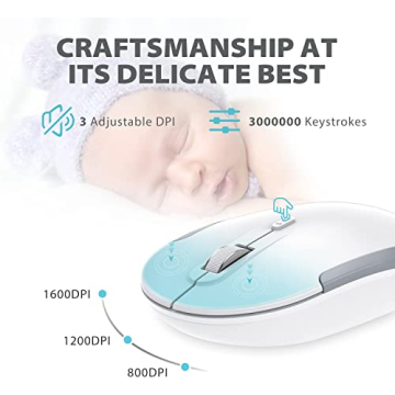 iClever GK03 Wireless Keyboard and Mouse Combo - 2.4G Portable Wireless Keyboard Mouse, Rechargeable Ergonomic Design Full Size Slim Thin Stable Connection Keyboard for Windows 7/8/10, Mac OS