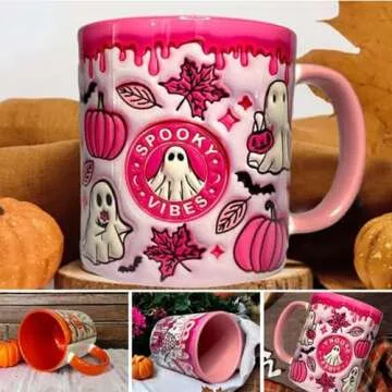 Pumpkin Coffee Cup with Ghost - Perfect for Halloween Celebrations