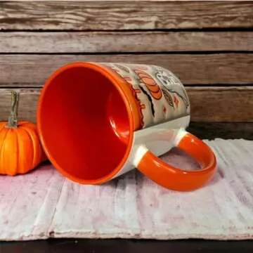 Pumpkin Coffee Cup with Ghost - Perfect for Halloween Celebrations
