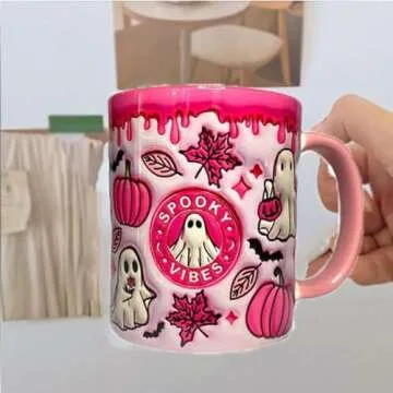 Pumpkin Coffee Cup with Ghost - Perfect for Halloween Celebrations