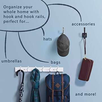 Franklin Brass (5-Pack) Single Wall Hooks 1-Prong Coat/Hat Matte Black Hooks for Hanging Wall Mount Hanger Clothes, Purse, Bag, Towel Organization Decorative Wall Hooks FBSPRH5-FB-C