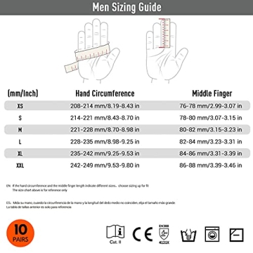 Vgo 10-Pairs Safety Work Gloves - Durable Nitrile Coating