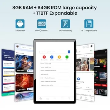 2024 10" Android Tablet with 8GB RAM & Long Battery Life