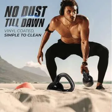 Yes4All Kettlebells 10 15 lbs Set Weight Vinyl Coated Cast Iron for Dumbbell Weights Exercises, Gym, Fitness, Full Body Workout Equipment Push up, Grip and Strength Training, Black