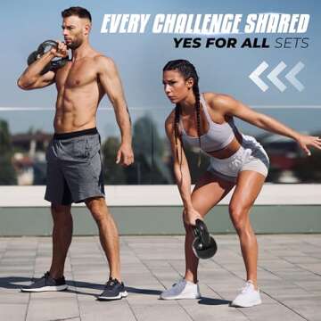 Yes4All Kettlebells 10 15 lbs Set Weight Vinyl Coated Cast Iron for Dumbbell Weights Exercises, Gym, Fitness, Full Body Workout Equipment Push up, Grip and Strength Training, Black