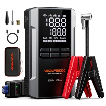 WOLFBOX 3000A Jump Starter & Air Compressor - Ultimate Roadside Companion