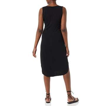 Amazon Essentials Women's Jersey Regular-Fit Sleeveless v-Neck Midi Dress (Previously Daily Ritual), Black, Medium