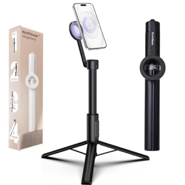 KraftGeek Magnetic Tripod for iPhone - 64" Selfie Stick