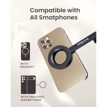 KraftGeek Magnetic Tripod for iPhone - 64" Selfie Stick