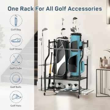 PLKOW Golf Rack Organizes Golf Equipment with Ease