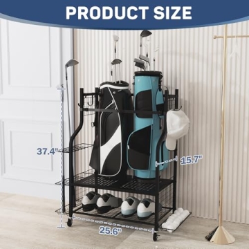 PLKOW Golf Rack Organizes Golf Equipment with Ease