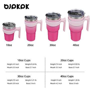 BJPKPK Tumbler With Handle 40oz Stainless Steel Insulated Tumbler Mugs With Lid And Straw For Women And Men,Cherry Blossom