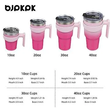BJPKPK Tumbler With Handle 40oz Stainless Steel Insulated Tumbler Mugs With Lid And Straw For Women And Men,Cherry Blossom