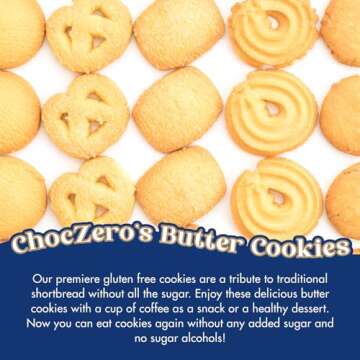 ChocZero Keto Butter Cookies - Sugar Free Danish Shortbread Large Gift Tin - Gluten Free, Low Carb (1 tin, 12 oz)