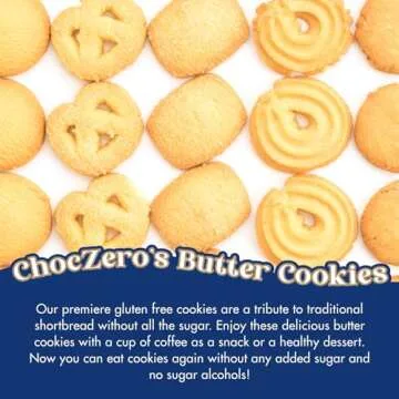 ChocZero Keto Butter Cookies - Sugar Free Danish Shortbread Large Gift Tin - Gluten Free, Low Carb (1 tin, 12 oz)