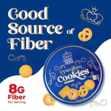 ChocZero Keto Butter Cookies - Sugar Free Danish Shortbread Large Gift Tin - Gluten Free, Low Carb (1 tin, 12 oz)