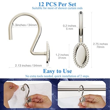 Chic Nickel Shower Curtain Hooks for Your Bathroom