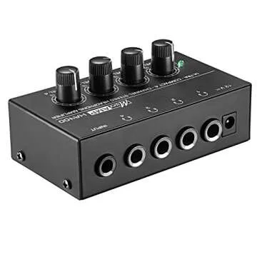 Neewer Super Compact 4-Channel Stereo Headphone Amplifier with DC 12V Power Adapter for Sound Reinforcement, Studio, Stage, Choir, Personal Recording, Features Ultra Low Noise (Original Version)