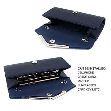 Naimo Womens Shiny Sequin Clutch Evening Bag Envelope Handbag Shoulder Chain Purse for Wedding Party Bride