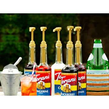 6-Pack Black AlphaPantry Syrup Pumps for Coffee Syrup Bottle, 750 ml Bottles, Fits Torani, DaVinci, Jordans Skinny Syrups 750ML BOTTLE, Coffee Syrup Pump Dispenser