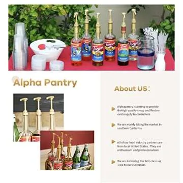 6-Pack Black AlphaPantry Syrup Pumps for Coffee Syrup Bottle, 750 ml Bottles, Fits Torani, DaVinci, Jordans Skinny Syrups 750ML BOTTLE, Coffee Syrup Pump Dispenser