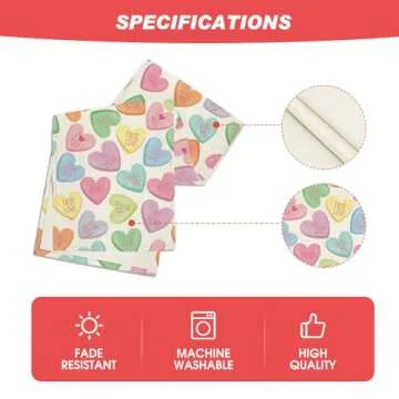 Love Heart Valentine's Day Table Runner, Seasonal Kitchen Dining Table Decoration for Home Party Decor 13x72 Inch