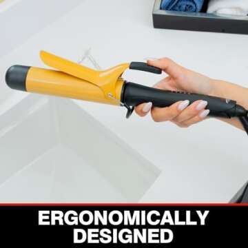 CHI Ceramic Curling Iron, Hair Curler For Shiny, Frizz-Free, & Healthy Hair, Auto-Shut Off & 5 Foot Swivel Cord, 1.5" Barrel