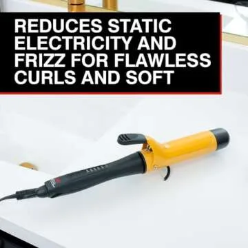 CHI Ceramic Curling Iron, Hair Curler For Shiny, Frizz-Free, & Healthy Hair, Auto-Shut Off & 5 Foot Swivel Cord, 1.5" Barrel