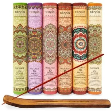 Premium Incense Sticks 180 Pack with Burners Aromatherapy Gift