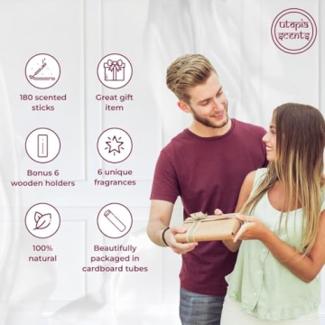 Premium Incense Sticks 180 Pack with Burners Aromatherapy Gift