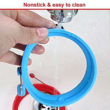 NUIBY Non Stick Silicone Egg Rings for Breakfast Cooking