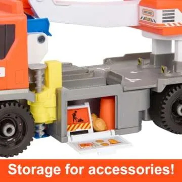 Matchbox Action Drivers Transforming Excavator, Large-Scale Toy Truck with 1:64 Scale Vehicle & 4 Construction-Themed Accessories