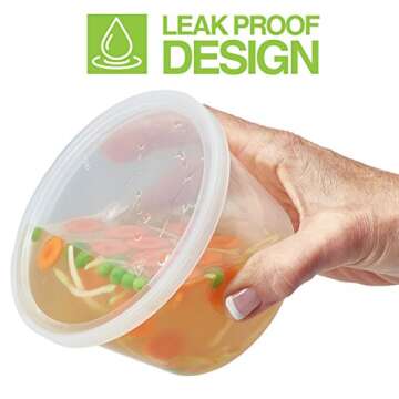 SWZY Deli Containers with Lids, 16 oz. 20 Pack Plastic Microwaveable Leakproof Clear Food Storage Container BPA Free