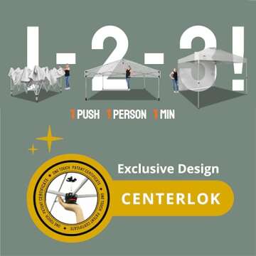 CROWN SHADES 10x10 Pop Up Canopy with 1 Side Wall - Beach Tent with One Push Setup - Outdoor Sun Sha...