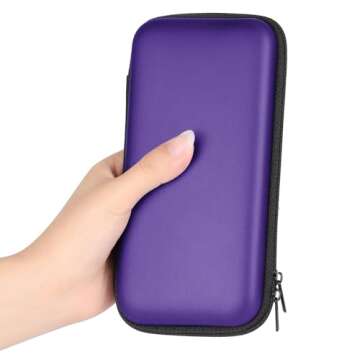 iMangoo Shockproof Carrying Charger Case Hard Protective EVA Impact Resistant Power Bank Pouch Small Electronics Organizer Cable Accessory Travel Essentials for Women, Size 6.5''x3.2''x1'',Purple