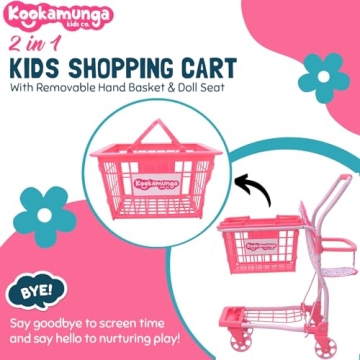 Kookamunga Kids 2-in-1 Grocery Cart for Creative Play