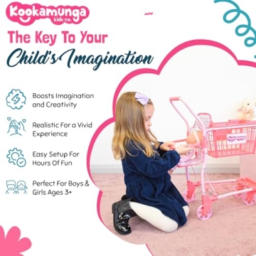 Kookamunga Kids 2-in-1 Grocery Cart for Creative Play