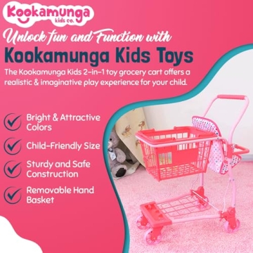 Kookamunga Kids 2-in-1 Grocery Cart for Creative Play