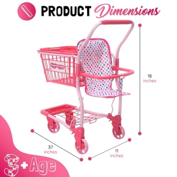 Kookamunga Kids 2-in-1 Grocery Cart for Creative Play